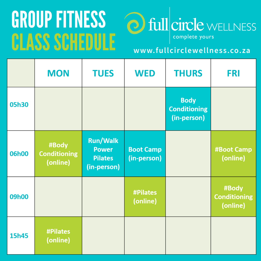 Fitness class schedule